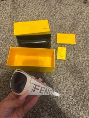 Fendi White Sunglasses with Bold Logo
